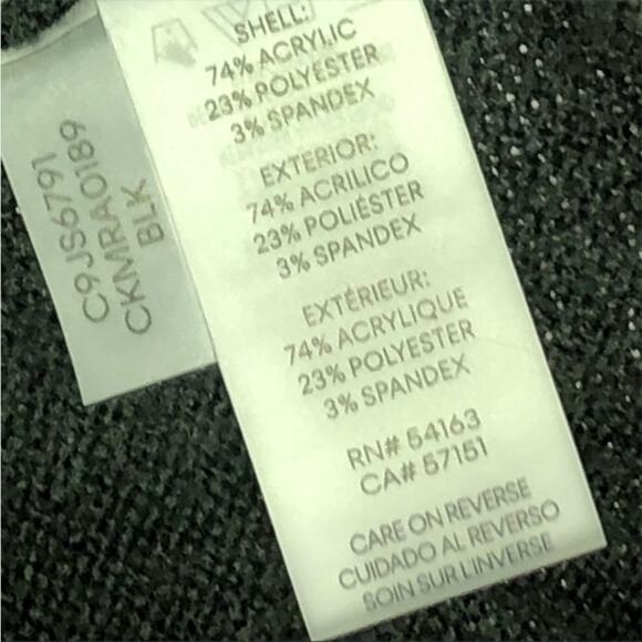 Calvin Klein Black Scoop Neck Gold Buttons Sweater SzL Long Sleeves & Loose Fit - Picture 13 of 13